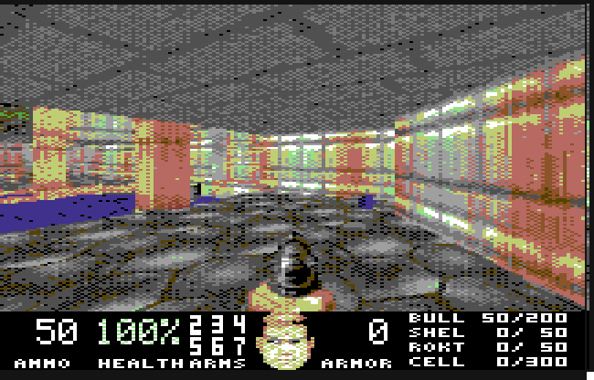 DoomVM 1.1 running on a Commodore 64