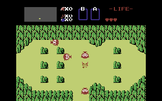 The Legend of Zelda running in NESVM on a Commodore 64