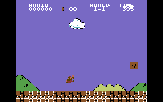 Super Mario Bros. running in NESVM on a Commodore 64