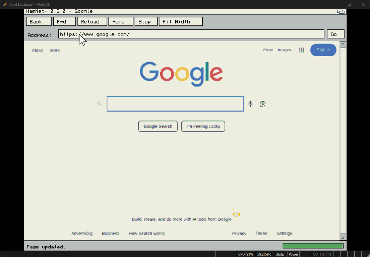 HamNet running on AmigaOS