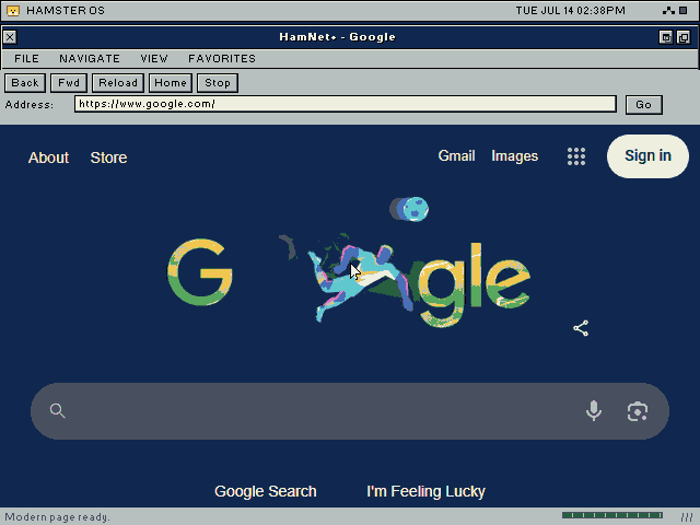 HamNet+ running in HamsterOS